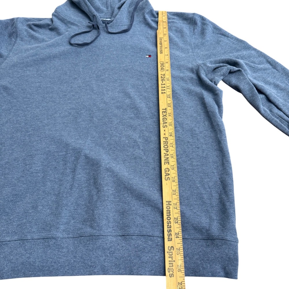 Tommy Hilfiger Men Gray‎ Heathered Pullover Hoodie Sweatshirt Size Large - Picture 6 of 11